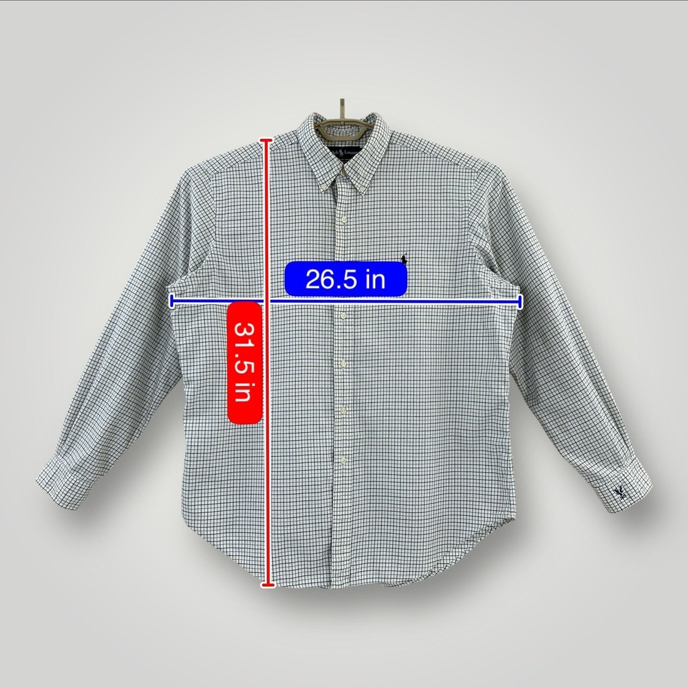 Ralph Lauren Shirt‎ Mens XL Blue White Plaid Classic Fit Button Down Valdosta CC - Picture 9 of 9